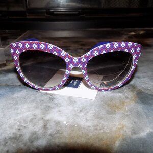 Janie And Jack Cat-Eye Navy Blue Geo Floral Tinted Sunglasses Size 0-2 Years NEW